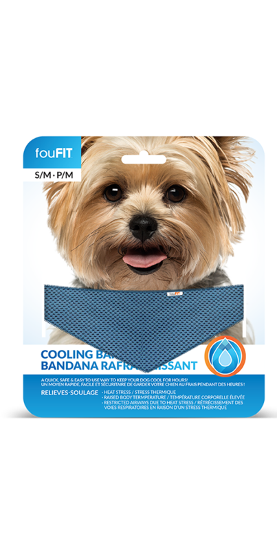 FouFit Dog Cooling Bandana Blue Pet Grocer Inc